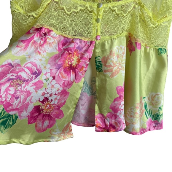 Victoria's Secret Floral Print Lace Silky Camisole Tank Top Lingerie Size Large - Picture 7 of 9